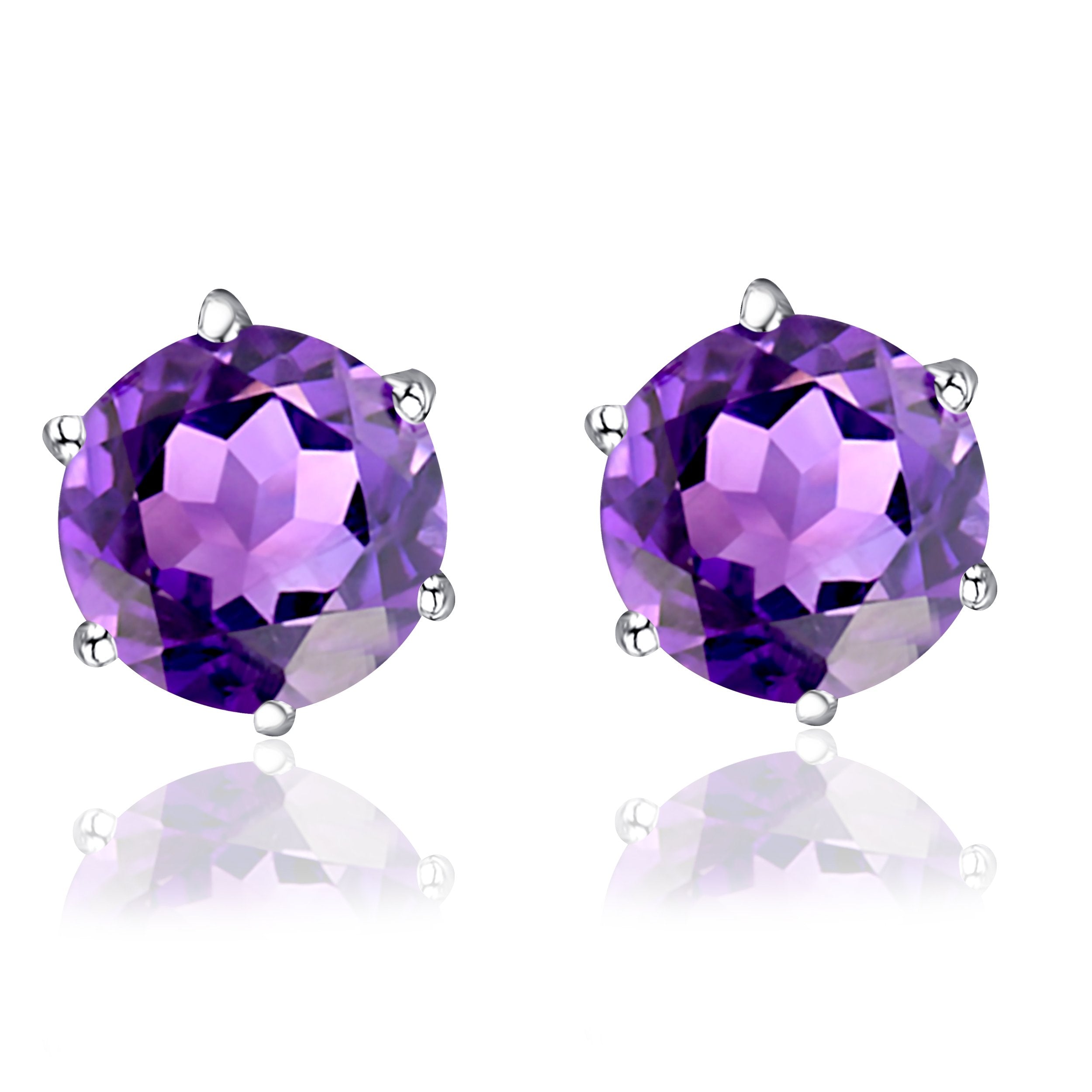 Multi Gemstone Stud Earrings Sterling Silver