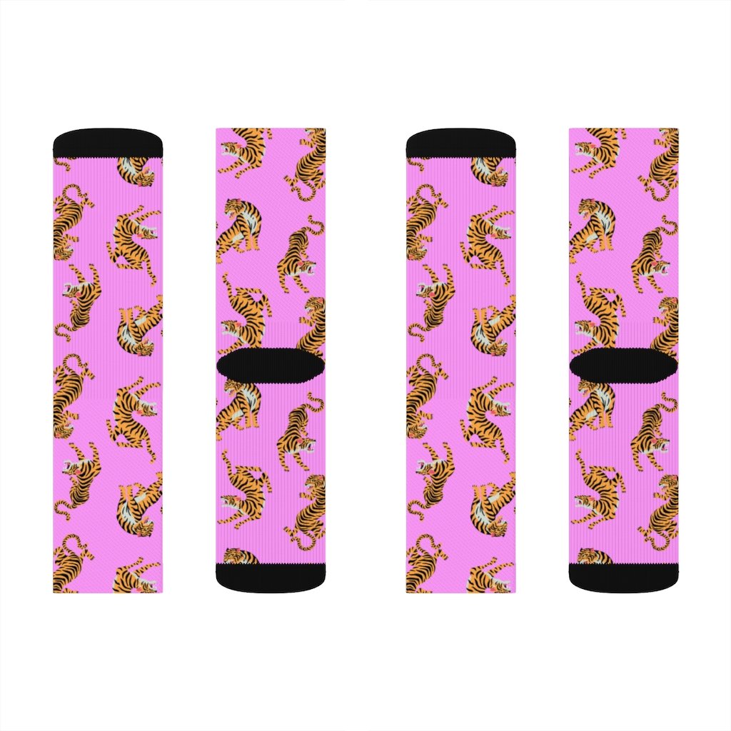 Tiger Fun Novelty Socks Pink - Horizon Bliss