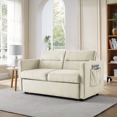 Loveseats Sofa Bed with Pull-out Bed,Adjsutable Back and Two Arm