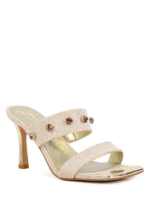 Edm Queen Diamante Embellished Glitter Sandals