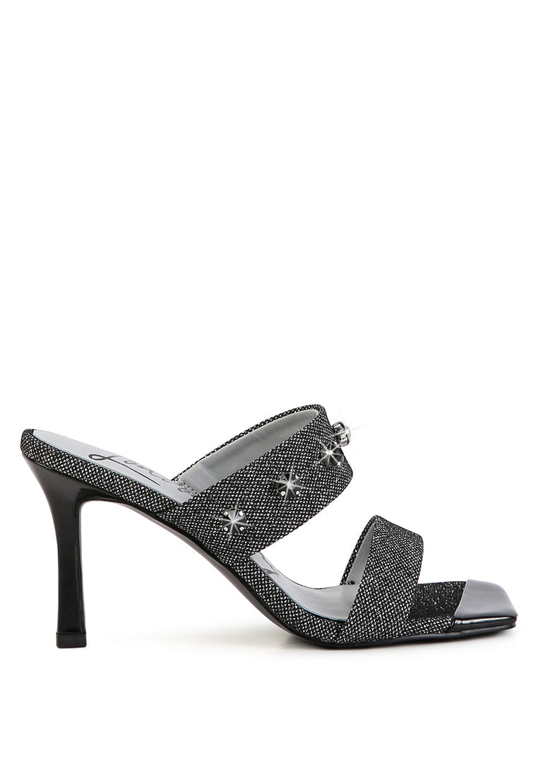 Edm Queen Diamante Embellished Glitter Sandals