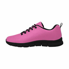 Sneakers For Men, Pink And Black - Canvas Mesh Athletic Running Shoes - Horizon Bliss