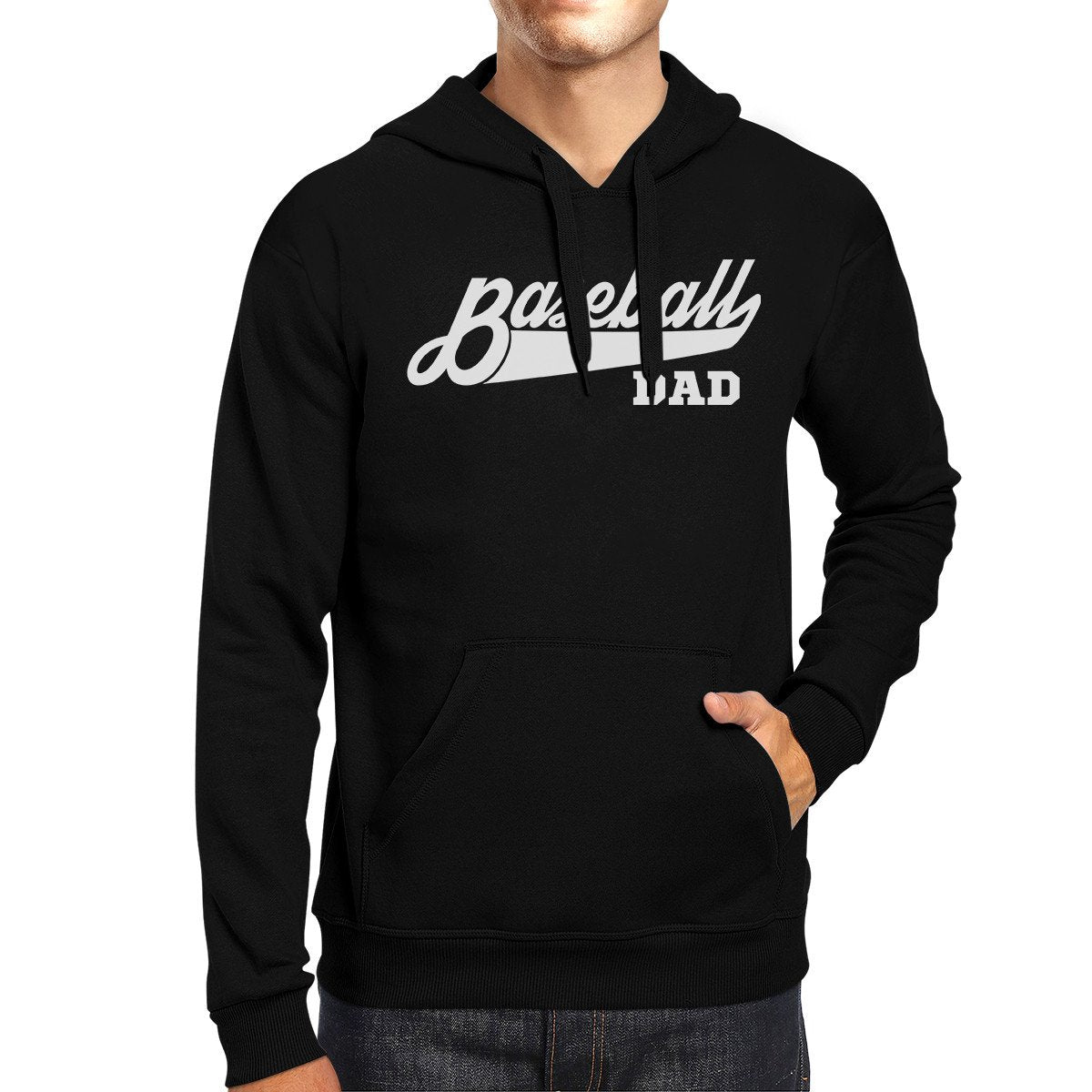 Baseball Dad Men's Black Hoodie Funny Gift For - Horizon Bliss