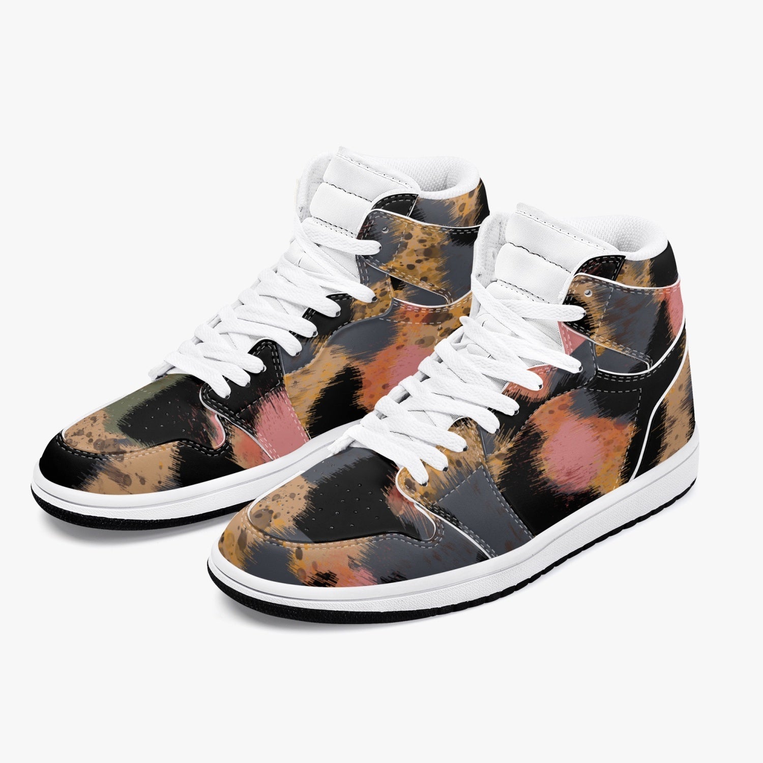 Jacki Easlick Leopard Print High-Top Leather Sneakers