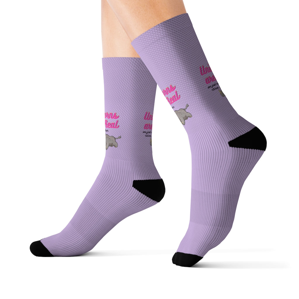 Unicorns Are Real Rhino Print Funny Novelty Socks - Horizon Bliss