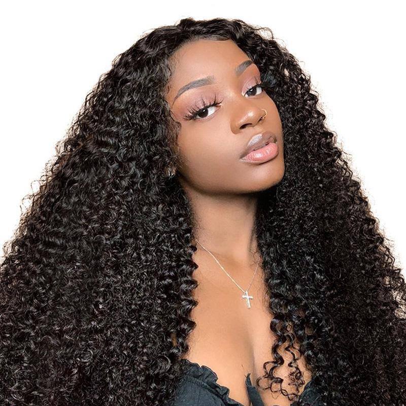 Kinky Curly 13x6 Transparent Lace Frontal Brazilian Human Hair Wigs - Horizon Bliss