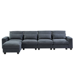 Modern Large L-Shape Feather Filled Sectional Sofa,  Convertible Sofa - Horizon Bliss