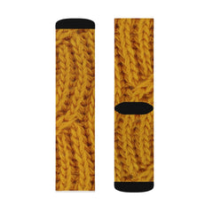 Mustard Print Wool Fun Novelty Socks - Horizon Bliss