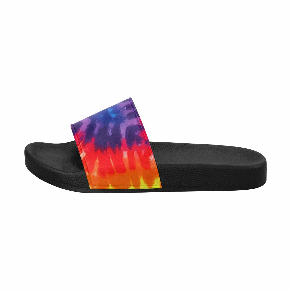 Mens Slide Sandals, Flip Flop Peace & Love Tie-dye Rainbow Shoes - Horizon Bliss