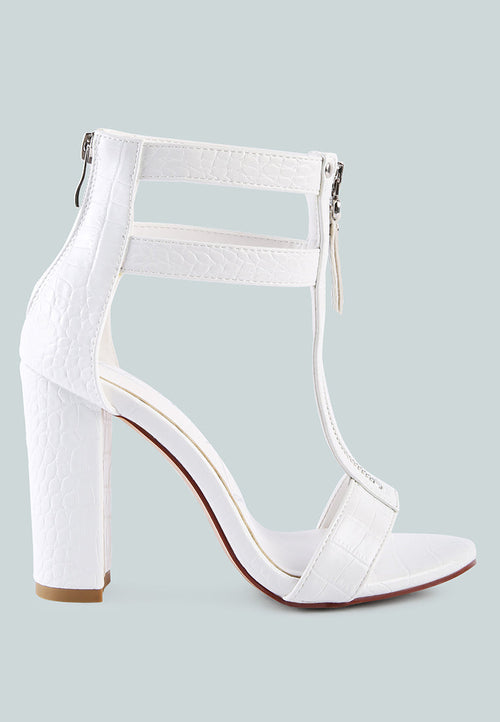 Felicity Zip Up T Strap Sandals - Horizon Bliss