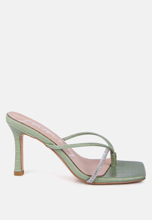 fetish croc rhinestone strap sandals - Horizon Bliss