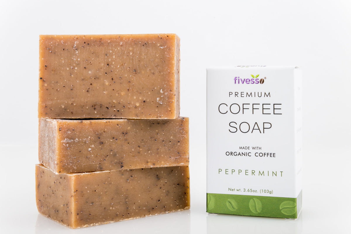 Peppermint - Premium Coffee Soap Bar (Pack of 3 Bars) - Horizon Bliss