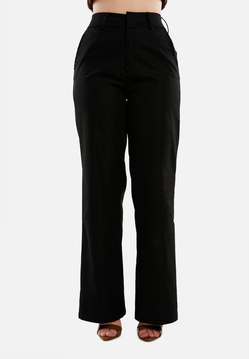 flared hem high waist pants - Horizon Bliss