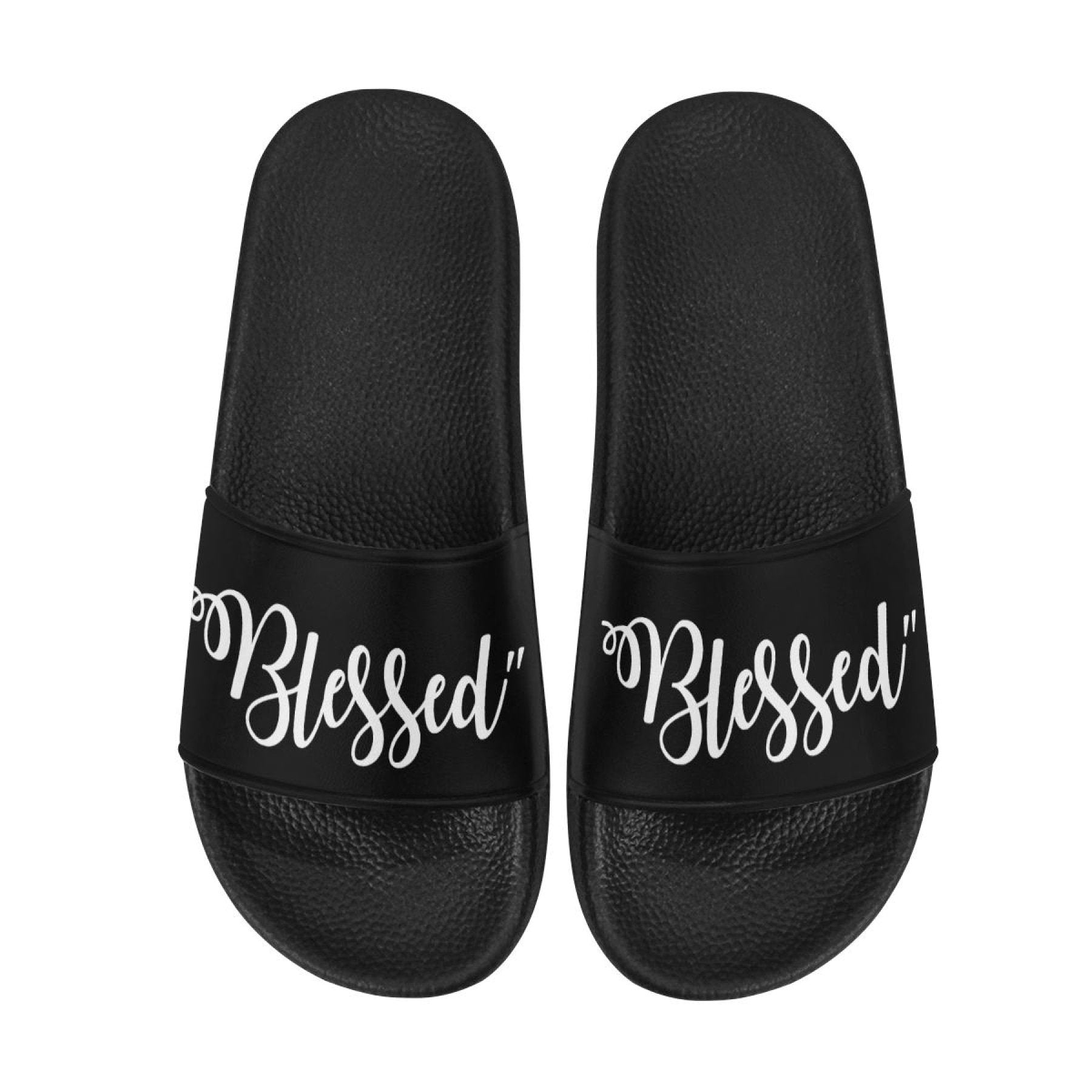 Womens Slides, Flip Flop Sandals, Blessed Print - Horizon Bliss