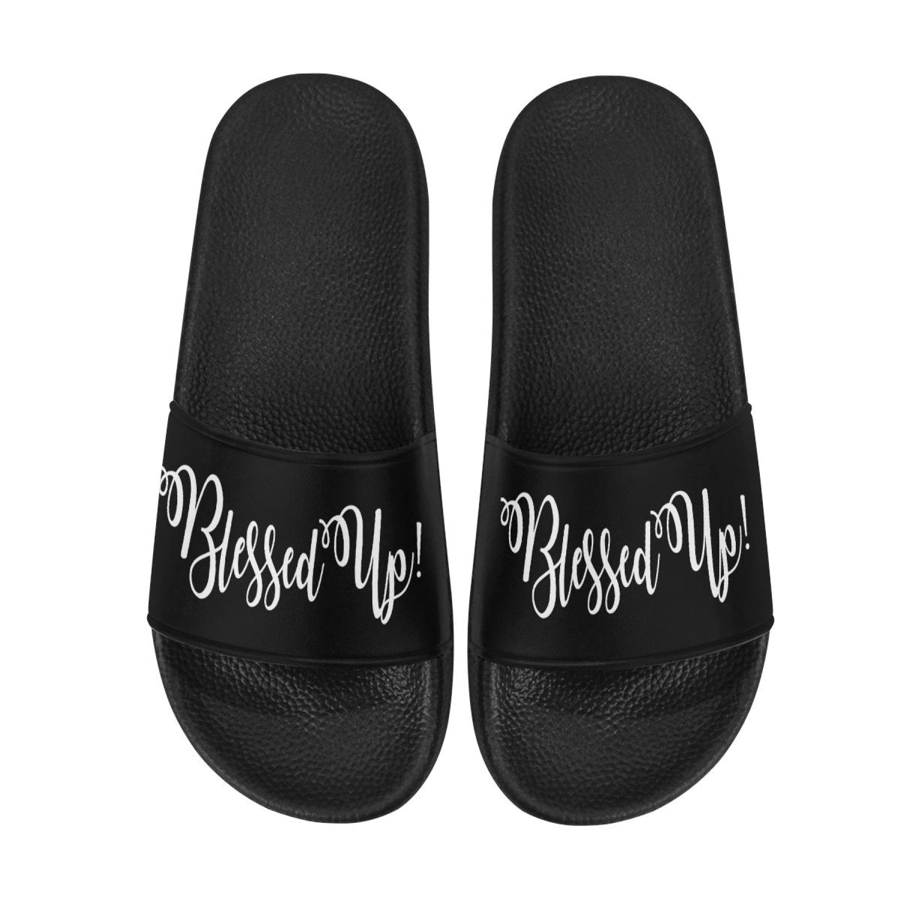 Womens Slides, Flip Flop Sandals, Blessed Up  Print - Horizon Bliss