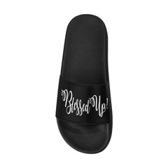 Womens Slides, Flip Flop Sandals, Blessed Up  Print - Horizon Bliss