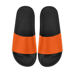 Womens Slides, Flip Flop Sandals, Bright Orange - Horizon Bliss