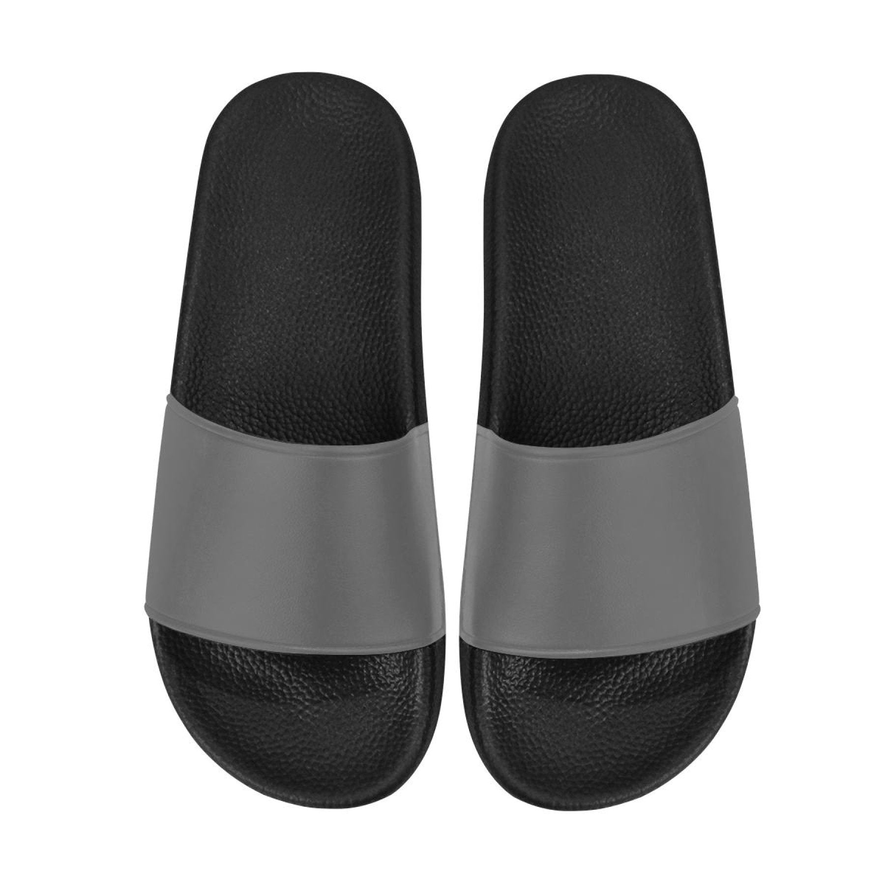 Womens Slides, Flip Flop Sandals, Dark Gray - Horizon Bliss