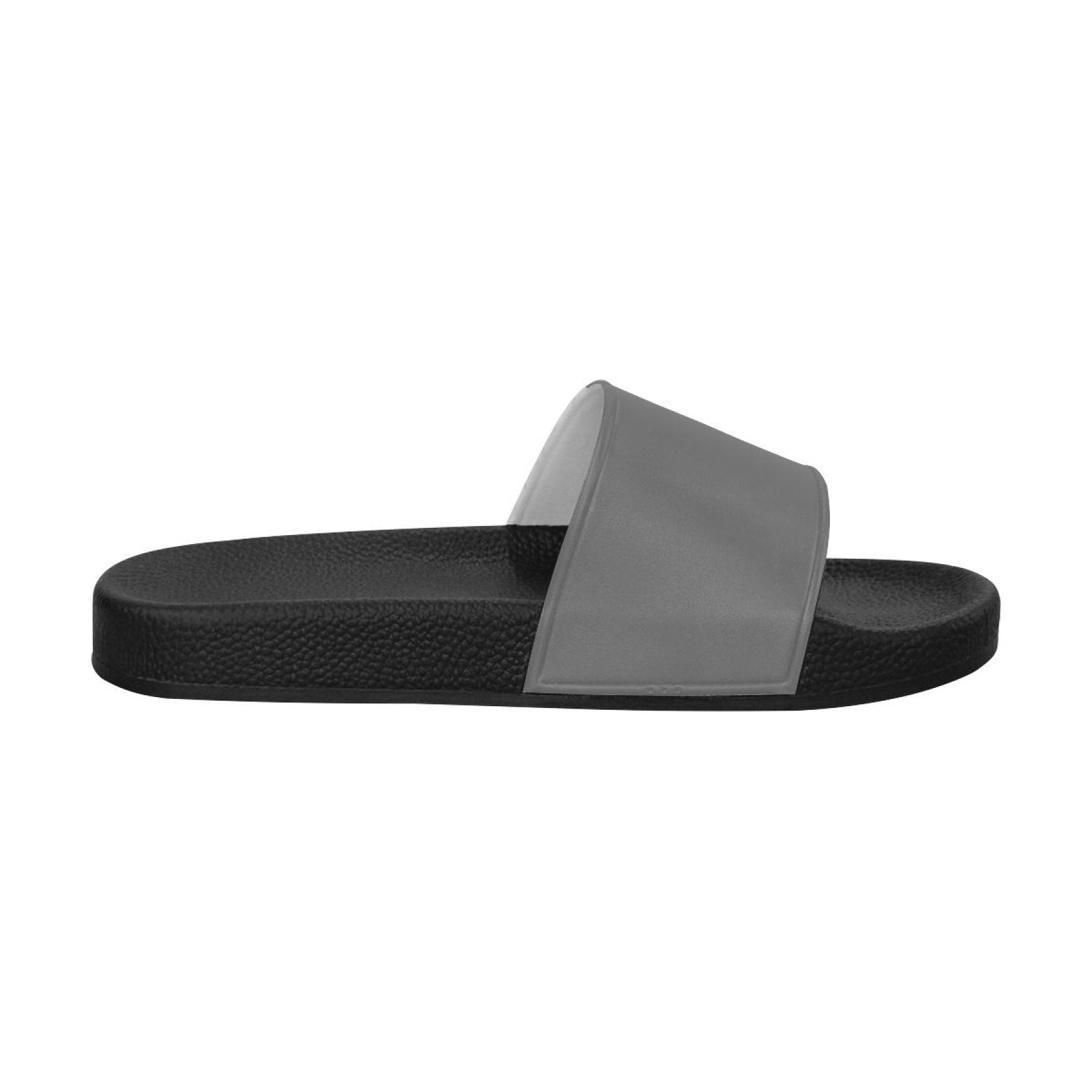 Womens Slides, Flip Flop Sandals, Dark Gray - Horizon Bliss