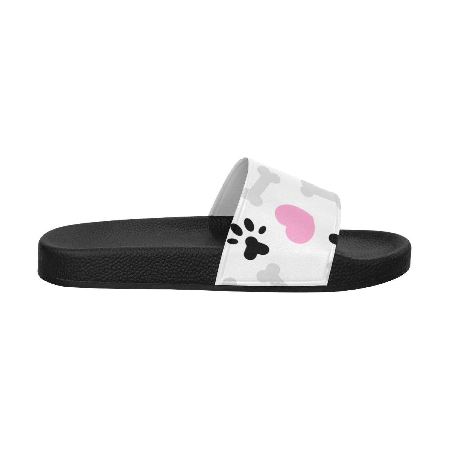 Womens Slides, Flip Flop Sandals, Doggie Love Paw Print - Horizon Bliss