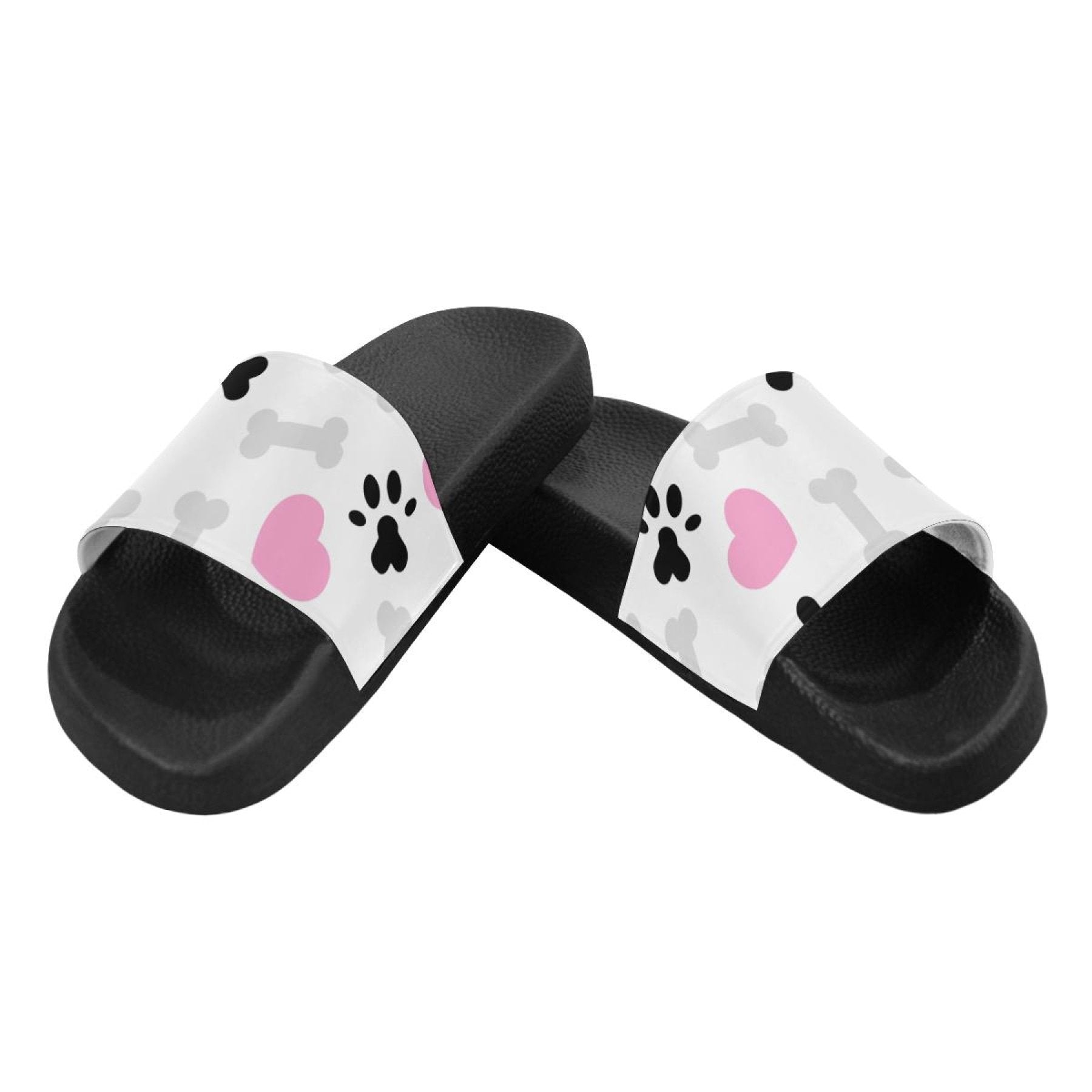 Womens Slides, Flip Flop Sandals, Doggie Love Paw Print - Horizon Bliss