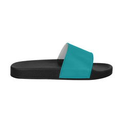 Womens Slides, Flip Flop Sandals, Teal Green - Horizon Bliss