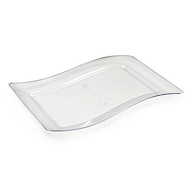 Fineline Settings 1410-CL Clear Rectangle Dinner Plate - Pack of 120