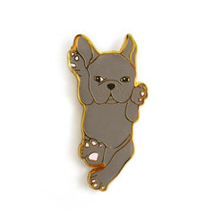 French Bulldog Dog Enamel Pin - Blue