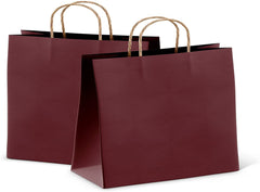 Wine Shopping Bags 16" x 6" x 12", Pack of 250 Dark Wine Paper Bags