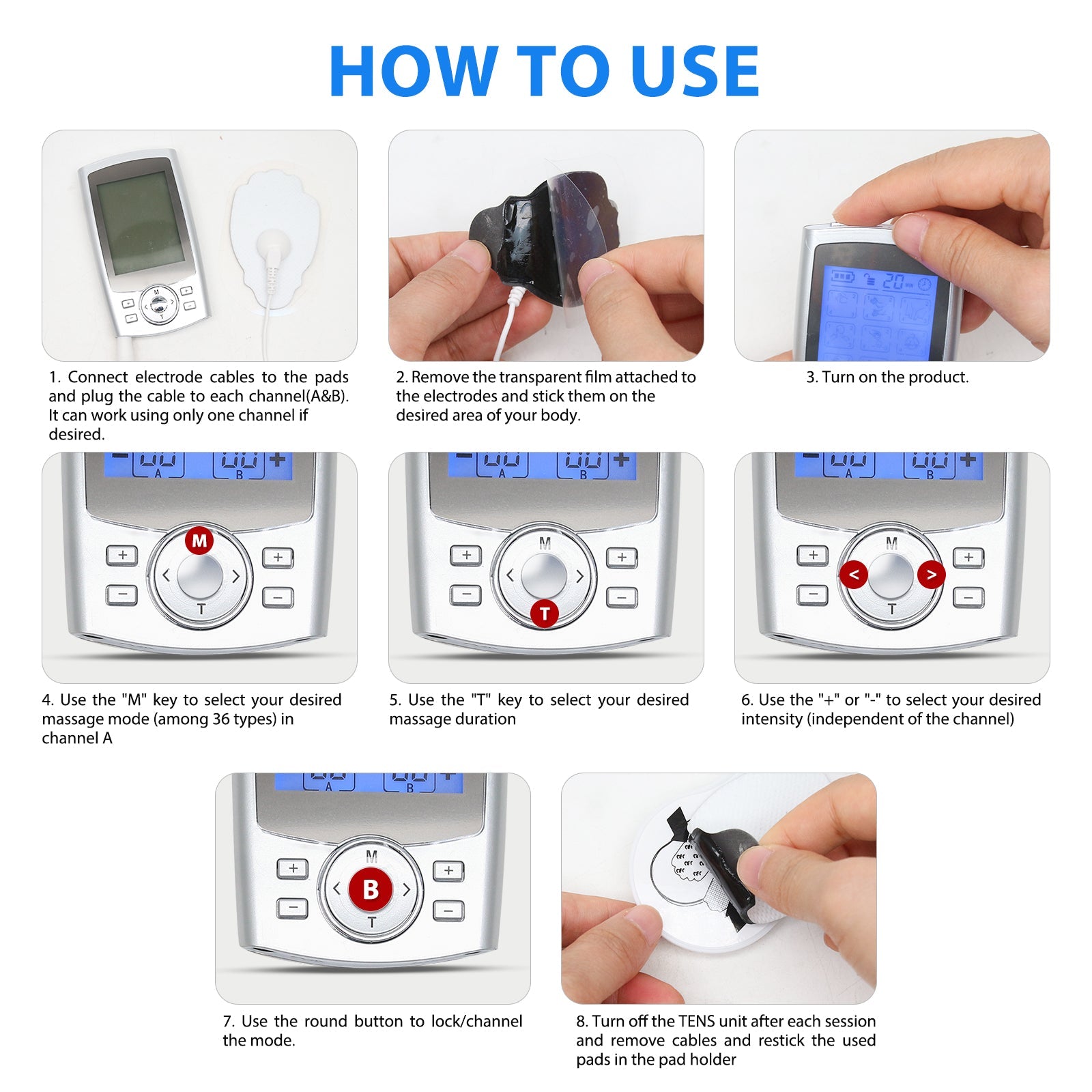 TENS Unit Muscle Stimulator 36 Modes TENS Machine for Pain Relief