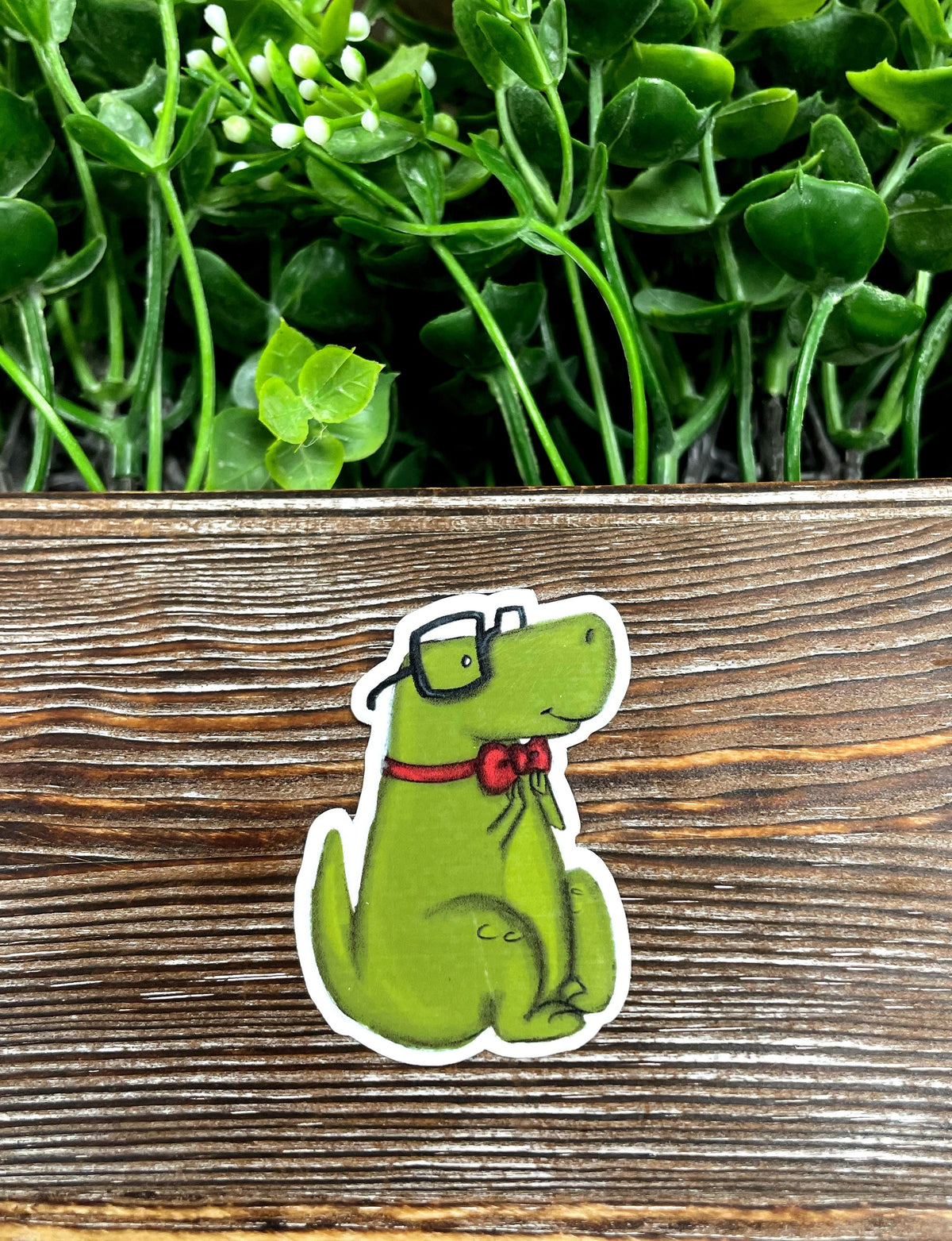 Watercolor Green Dinosaur, Die Cut Sticker, Graphic Art Sticker,