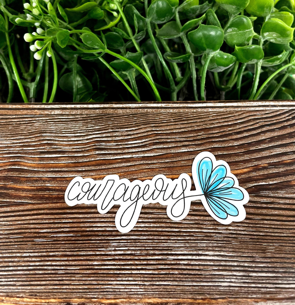 Courageous Script Lettering, Die Cut Sticker, Graphic Art Sticker,