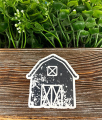 Distressed Farm Barn, Die Cut Vinyl Sticker, , Boho Fun, Water