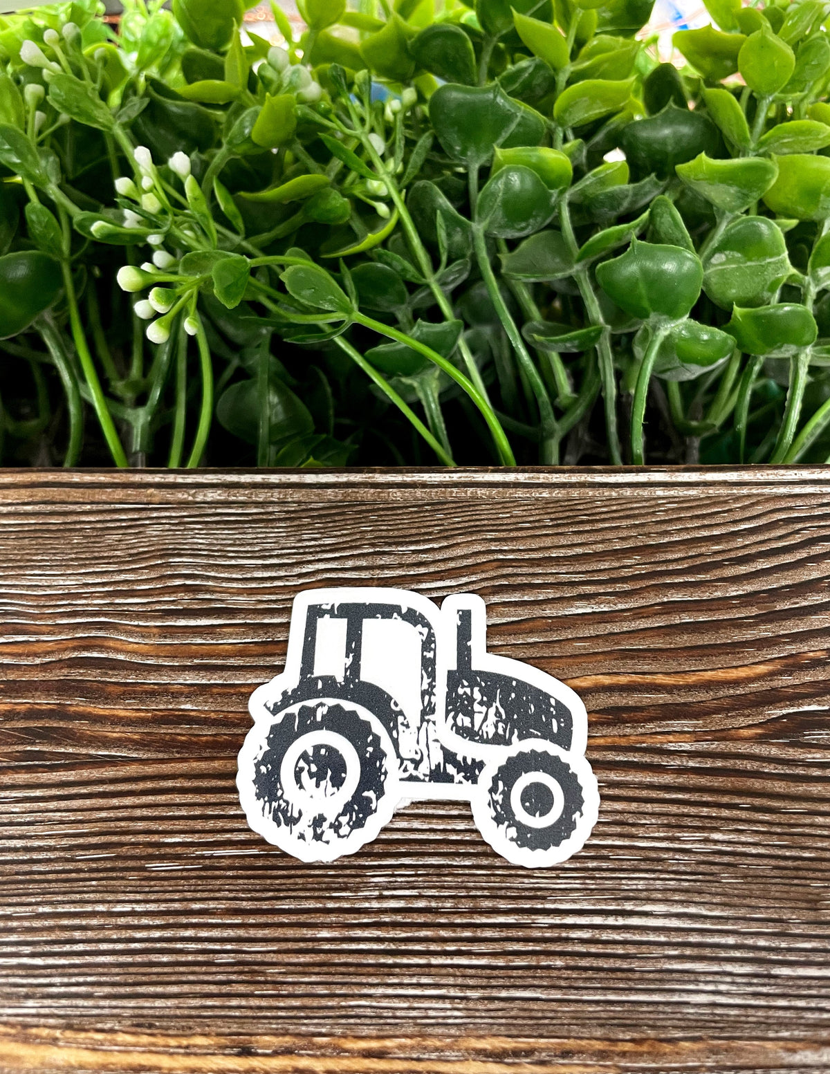 Distressed Farm Tractor, Die Cut Vinyl Sticker, , Boho Fun, Water