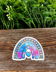 Purple and Blue Galaxy Rainbow, Die Cut Vinyl Sticker, , Boho Fun,