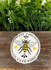 Bee Kind to Everyone, Die Cut Vinyl Sticker, , Boho Fun, Water