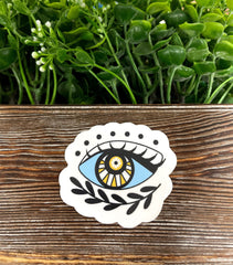 Mystic Eyeball, Die Cut Vinyl Sticker, , Boho Fun, Water Resistant