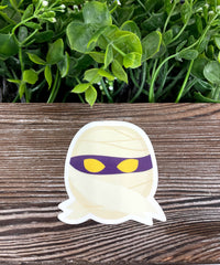 Mummy Costume, Die Cut Vinyl Sticker, Boho Fun, Water Resistant,