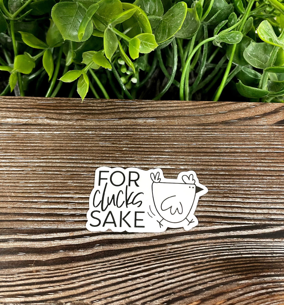 For Clucks Sake Chicken, Die Cut Vinyl Sticker, Boho Fun, Water