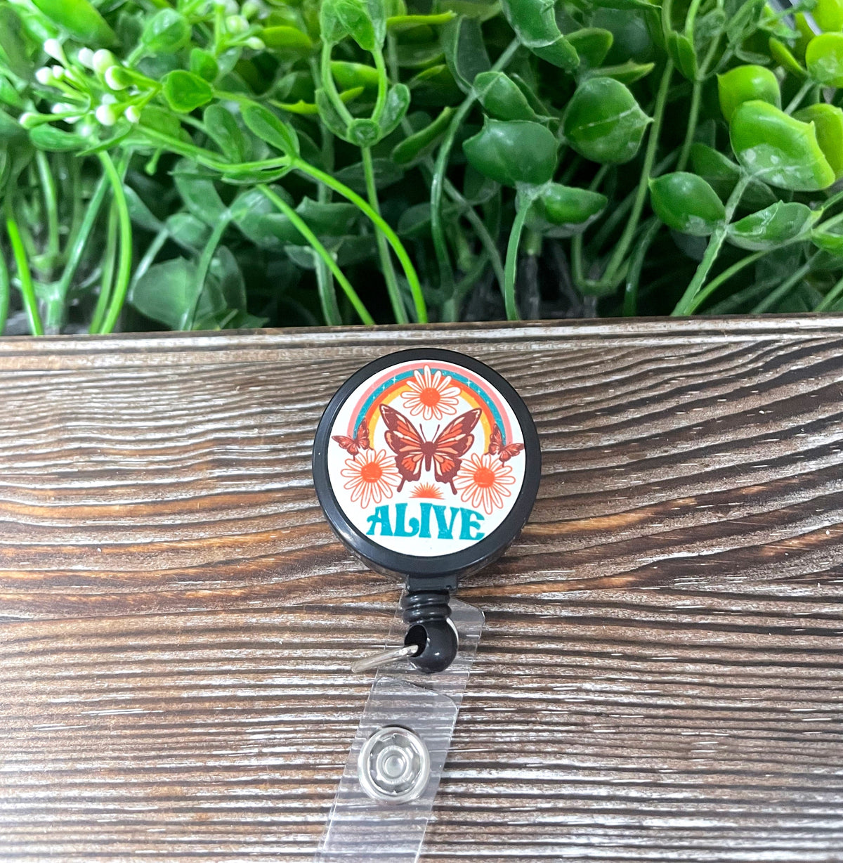 Alive Retro Butterfly, Retractable Badge Reel, , Boho Fun, Sublimation