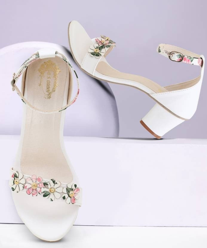 Women White Heels Sandal - Horizon Bliss