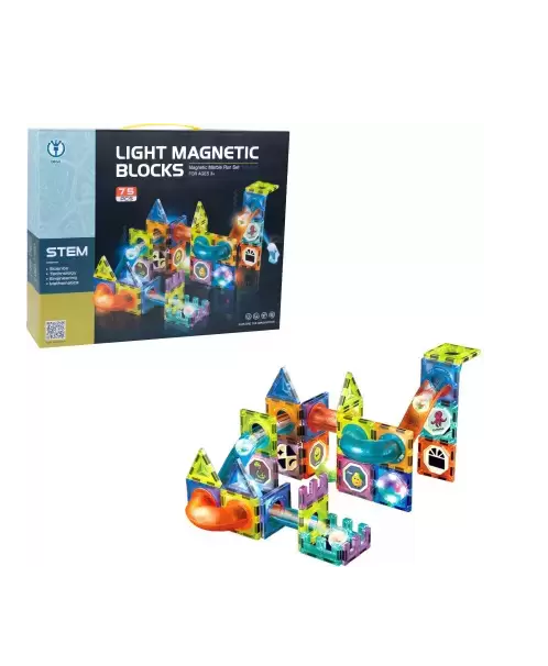 Lighting Marble Run Race Track 3D Magnetic Tiles Toy Blocks