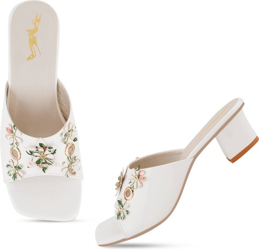 Women White Heels Sandal - Horizon Bliss