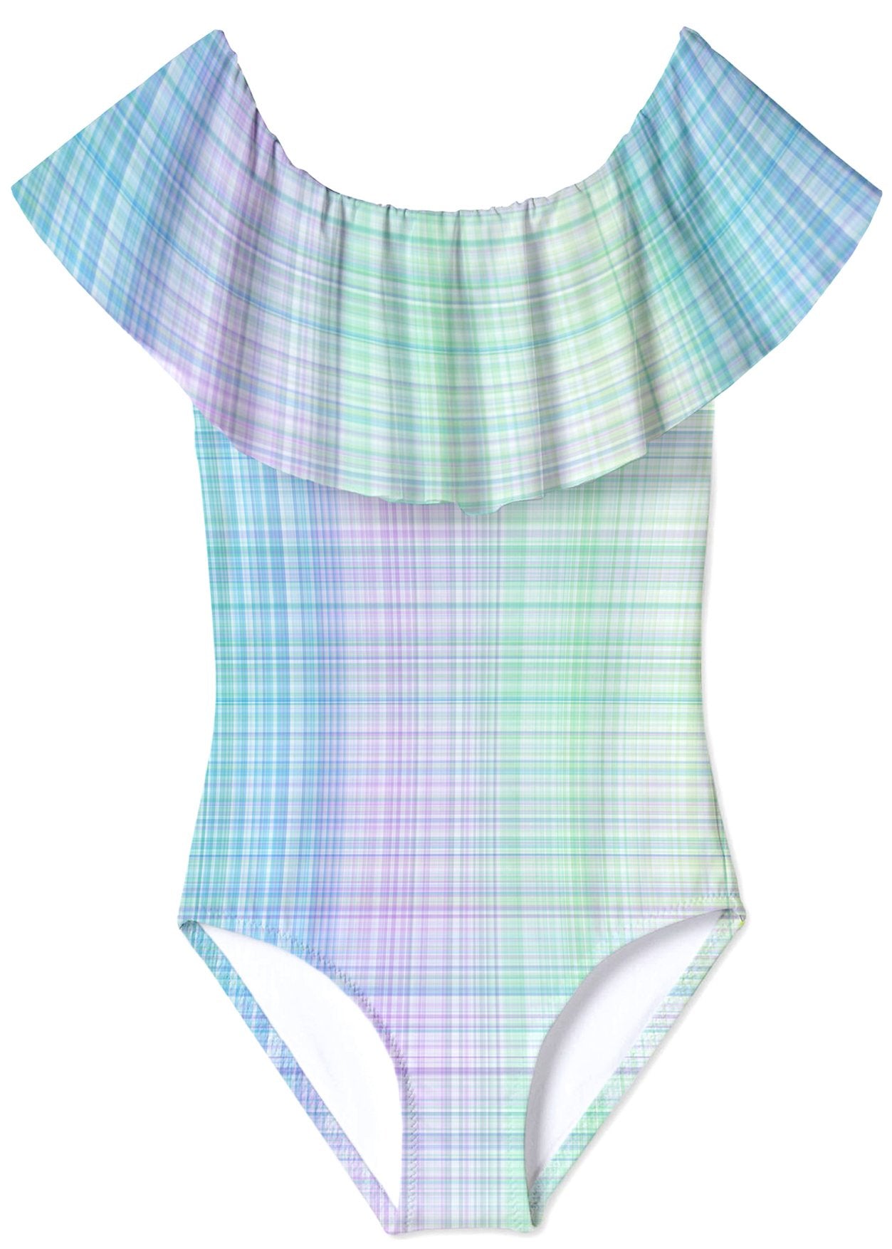 Gingham Draped Swimsuit - Horizon Bliss