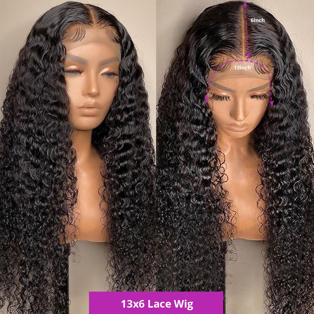 13x4 HD Transparent Lace Front Jerry Curl Human Hair Wigs 200% Density - Horizon Bliss