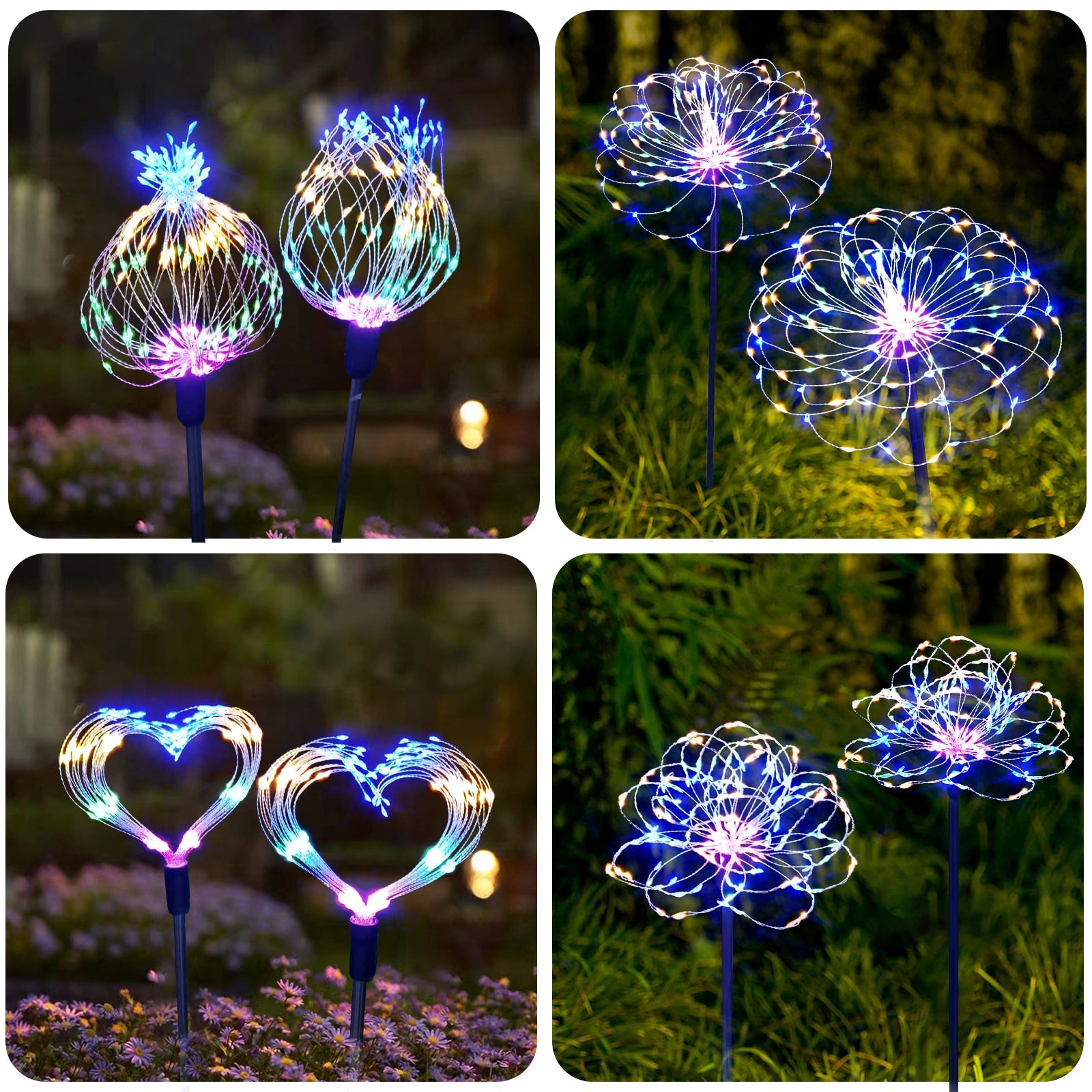 SolarEra Solar Firework Light(6 Pack), 120 LED Multi Color Outdoor