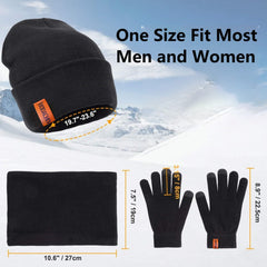 3 in 1 Men & Women Winter Knit with Hat Beanie Long Neck Scarf