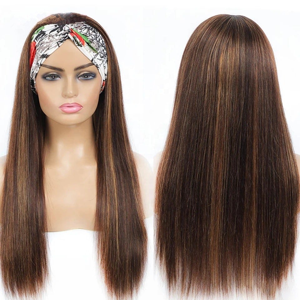 Piano Highlight Headband Body Wave Glueless Human Hair Wigs Virgin Hai - Horizon Bliss