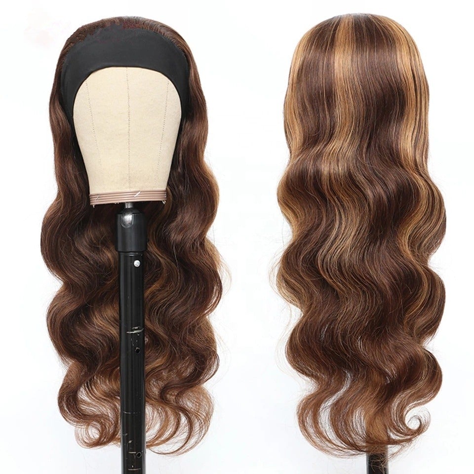 Piano Highlight Headband Body Wave Glueless Human Hair Wigs Virgin Hai - Horizon Bliss