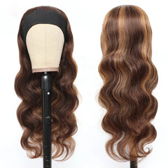 Piano Highlight Headband Body Wave Glueless Human Hair Wigs Virgin Hai - Horizon Bliss